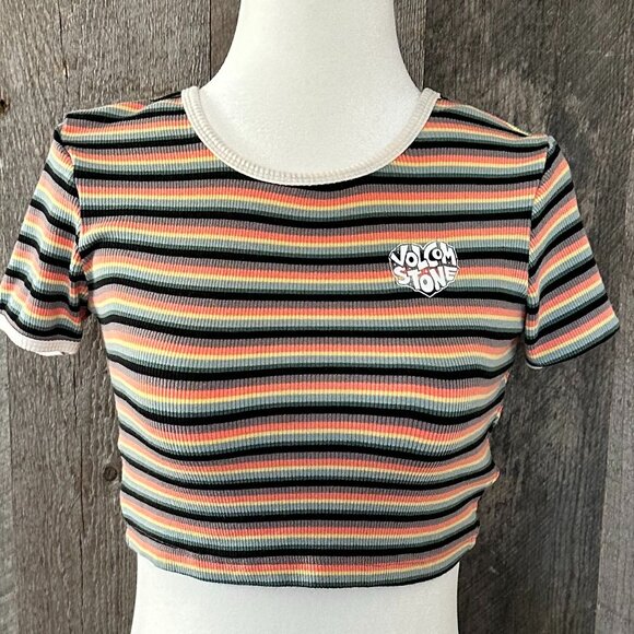 Volcom Stripped Baby Tee - Picture 1 of 6